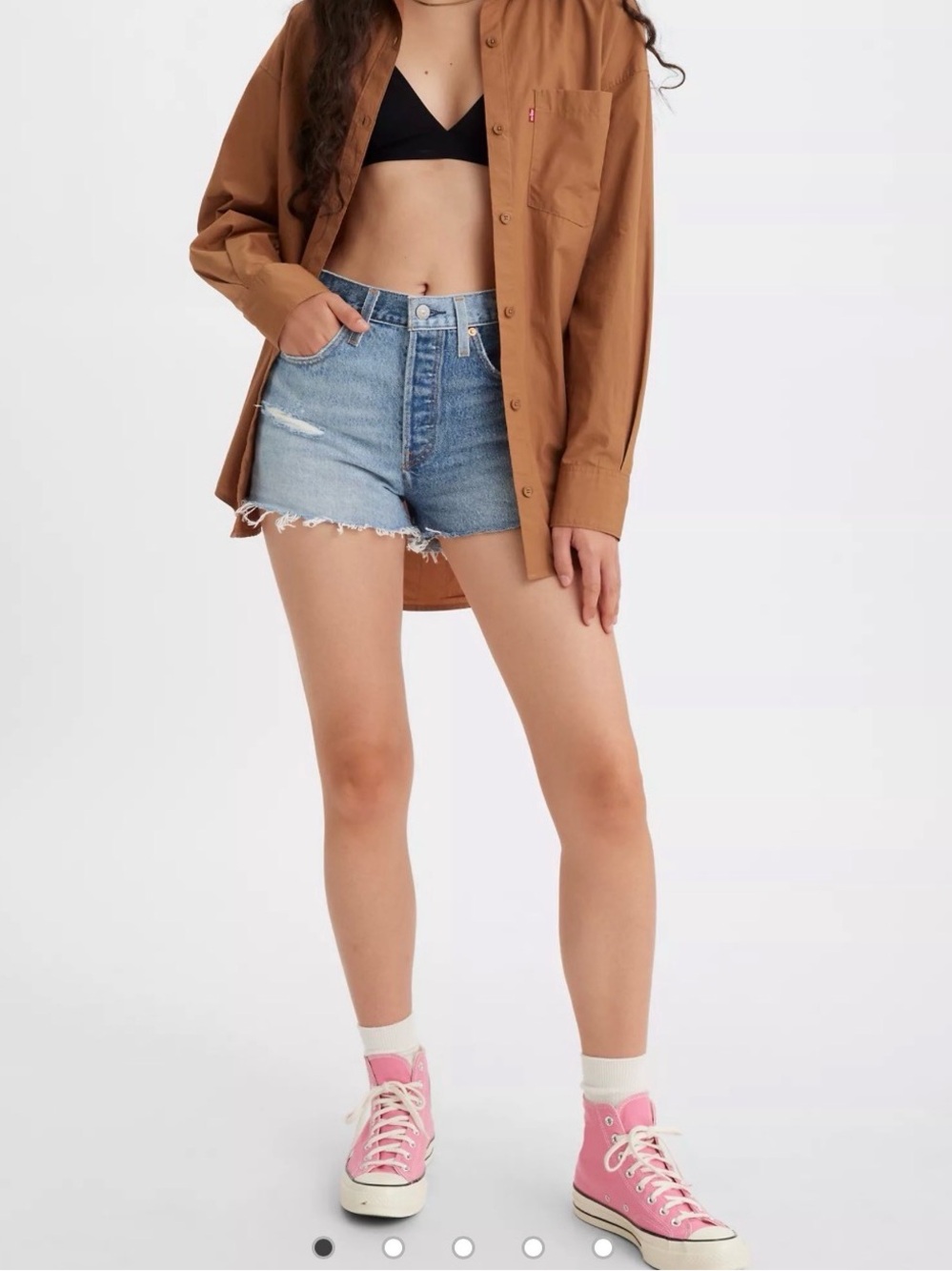 Levi's Premium 501Light Blue High-Rise Denim Cutoff Shorts